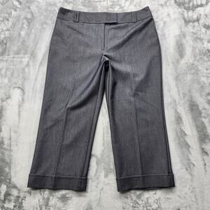 Ingredients Pants Womens 14 Gray Denim-Like High‎ Rise Crop Capri Cuffed Preppy